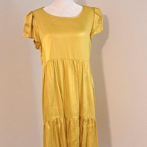 KAOS Gold Cap Sleeve Mini Dress Size Medium NWT